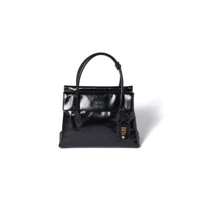 MIU MIU SOLITAIRE SHINY LEATHER BAG 5BA302 (28*19.5*11cm)
